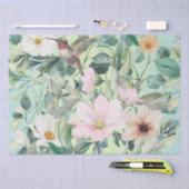 Moderne Boho Wasserfarben-Wildblume Seidenpapier (Handwerk)