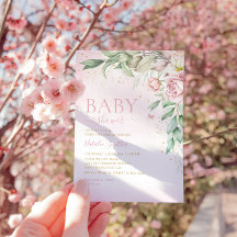 Moderne Boho Wasserfarbenfloral Girl Babydusche