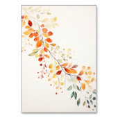 Moderne Boho Watercolor Herbsthochzeit Tischnummer (Rückseite)