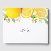 Moderne Boho Watercolor Lemon Summer Wedding Gästebuch (Rückseite)