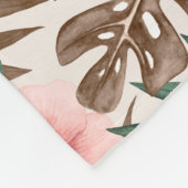 Moderne Boho Watercolor Tropical Floral Blätter Fleecedecke (Ecke)