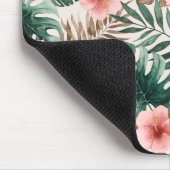 Moderne Boho Watercolor Tropical Floral Blätter Mousepad (Ecke)
