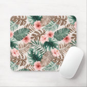 Moderne Boho Watercolor Tropical Floral Blätter Mousepad (Mit Mouse)