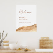 Moderne Boho Watercolor Wüstendusche Begrüßung Poster (Küche)