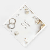 Moderne Boho Watercolor Zwei Rings Frühjahrssonne Serviette (Ecke)