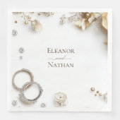 Moderne Boho Watercolor Zwei Rings Frühjahrssonne Serviette (Vorderseite)