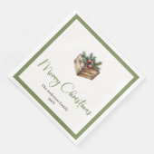 Moderne Boho-Weihnachtsbaum-Botanik-Party-Serviett Serviette (Ecke)
