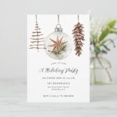Moderne Boho-Weihnachtsfeier Einladung (Stehend Vorderseite)