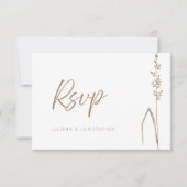Moderne Boho-Weizen-Gras-QR-Code-Hochzeits-RSVP-Ka Dankeskarte (Vorderseite)