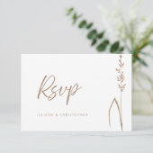 Moderne Boho-Weizen-Gras-QR-Code-Hochzeits-RSVP-Ka Dankeskarte (Stehend Vorderseite)