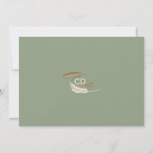 Moderne Boho Whimsikkalligrafie-Skriptsprache Save The Date (Rückseite)