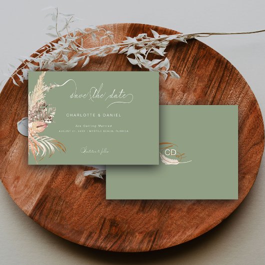 Moderne Boho Whimsikkalligrafie-Skriptsprache Save The Date