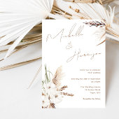 Moderne Boho White Floral Spring Wedding Einladung