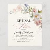 Moderne Boho Wildblume Bridal Dusche Einladung (Vorderseite)