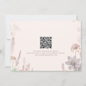 Moderne Boho Wildblume Hochzeit QR Save the Date (Rückseite)