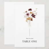 Moderne Boho Wildblume Hochzeitstichtabelle Name N Einladung (Vorne/Hinten)