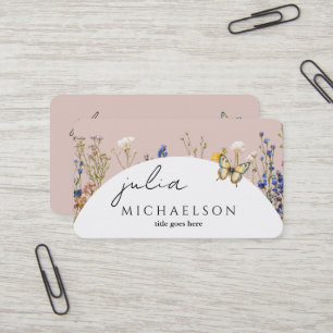 Moderne Boho Wildblume Visitenkarte