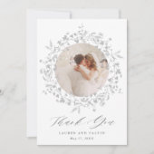 Moderne Boho Wildblume Wreath Wedding 2 Foto Dankeskarte (Vorderseite)