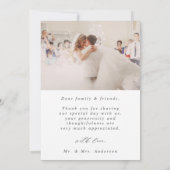 Moderne Boho Wildblume Wreath Wedding 2 Foto Dankeskarte (Rückseite)