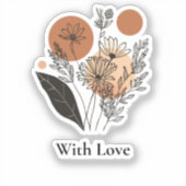 Moderne Boho-Wildblumen-Botanik-Vinyl-Aufkleber Aufkleber (Vorderseite)