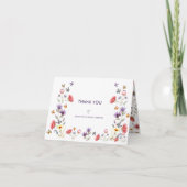 Moderne Boho-Wildblumen-Brautparty Dankeskarte (Vorderseite)