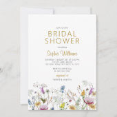 Moderne Boho Wildblumen Bridal Dusche Einladung (Vorderseite)