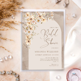 Moderne Boho Wildblumen Creme Blumen Brautparty-Ei Einladung