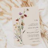 Moderne Boho-Wildblumen Hochzeit Einladung