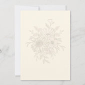 Moderne Boho-Wildblumen-Linienkunst Erdig  Einladung (Rückseite)