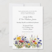 Moderne Boho-Wildblumen-QR-Code-Hochzeit Einladung (Vorderseite)