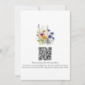 Moderne Boho-Wildblumen-QR-Code-Hochzeit Einladung (Rückseite)