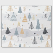 Moderne Boho-Winter-Kiefernbaummuster Geschenkpapier (Flach)