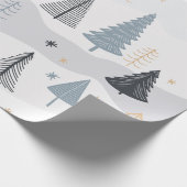Moderne Boho-Winter-Kiefernbaummuster Geschenkpapier (Ecke)