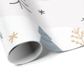 Moderne Boho-Winter-Kiefernbaummuster Geschenkpapier (Rolleneckpunkt)
