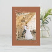 Moderne Boho-Wüste | Einfache SkriptWedding Danke (Stehend Vorderseite)