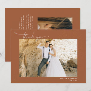 Moderne Boho-Wüste Einfaches Hochzeitsschreiben Dankeskarte