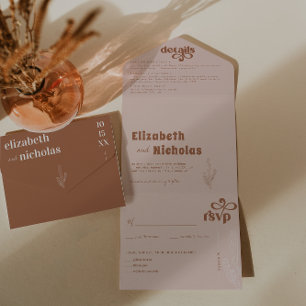 Moderne Boho-Wüste   Einladung zur Hochzeit in ein