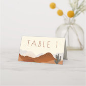 Moderne Boho Wüste Hochzeitssitznummer Platzkarte (Vorderseite)