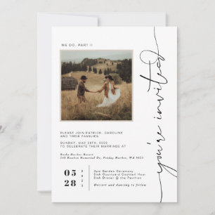 Moderne Boho-Wüste Quadratische Foto-Hochzeit Einladung