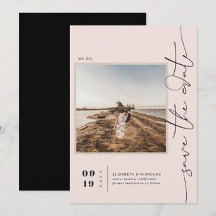 Moderne Boho-Wüste Square Foto Save the Date