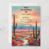 Moderne Boho-Wüstenhochzeit Einladung (Vorderseite)