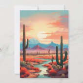 Moderne Boho-Wüstenhochzeit Einladung (Rückseite)