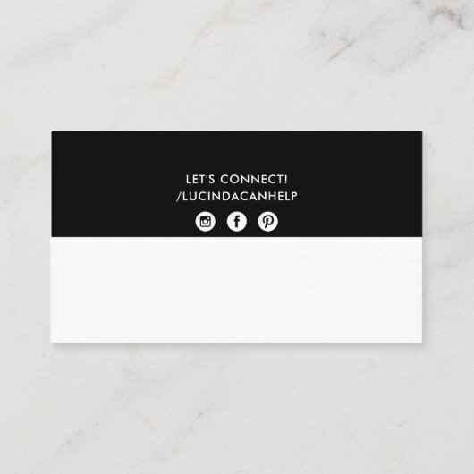 MODERNE BOLD BAND minimal Schwarz-weiß Visitenkarte (Rückseite)