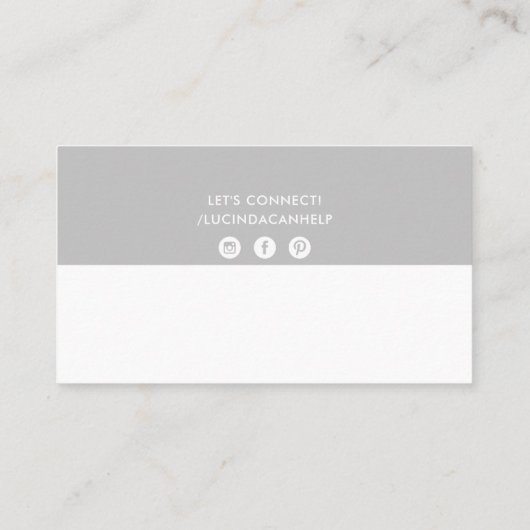 MODERNE BOLD BAND minimale einfache, weiche Silber Visitenkarte (Rückseite)