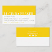 MODERNE BOLD BAND minimalgelb grau Visitenkarte (Vorne/Hinten)