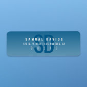 Moderne Bold Blue Ombre Rücksendeadresse