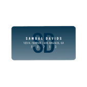 Moderne Bold Blue Ombre Rücksendeadresse Adressaufkleber (Vorne)