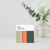 MODERNE BOLD BOLD ORANGE PINK NAVY STRIPEN QUADRATISCHE VISITENKARTE (Stehend Vorderseite)