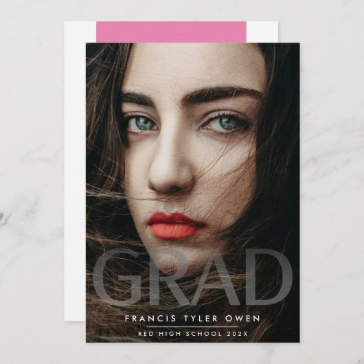 Moderne BOLD GRAD Fade Foto Class Ankündigung (Vorne/Hinten)