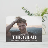 Moderne Bold Grad Foto Graduation Party Einladung (Stehend Vorderseite)